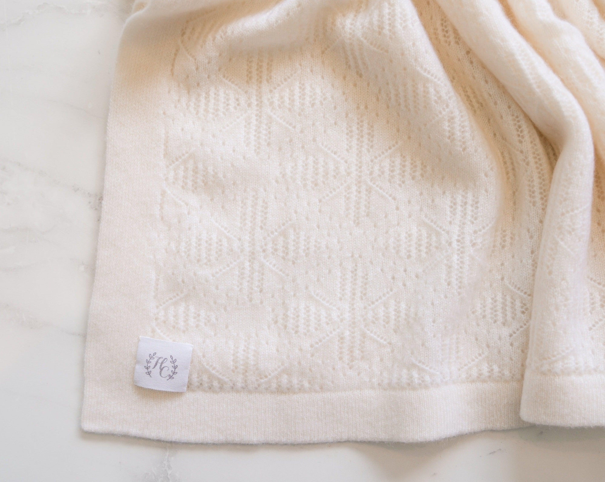 Vintage Cashmere Baby Blanket - Snowflake - Heirloom Cashmere Australia